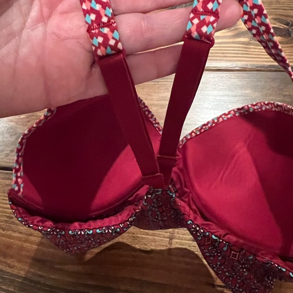 Body by Victoria lightly lined plunge bra size 34DD, printed, pullover, EUC - Picture 4 of 6